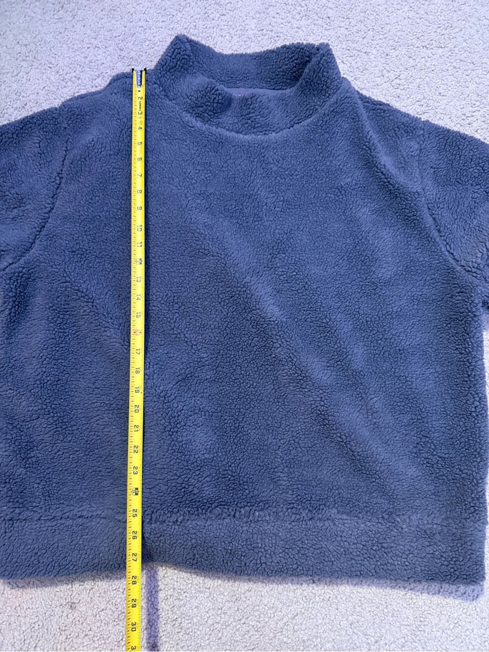 Parke Gray Sherpa Fleece Mock Neck Pullover Sweatshirt L/XL Oversized - Picture 4 of 7